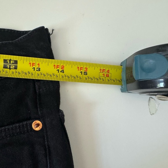 RE/DONE Jeans Womens Originals High Rise Loose Washed Black Rips Button Fly 27 - Picture 14 of 16